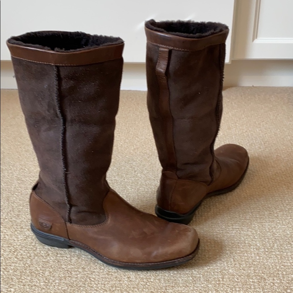 UGG Versatile Leather/Suede Shearling Lined Boots